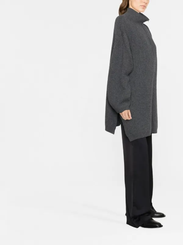 TOTEME ribbed knit half zip Jumper Farfetch