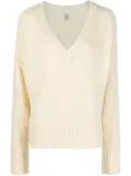 TOTEME V-neck textured jumper - Neutrals