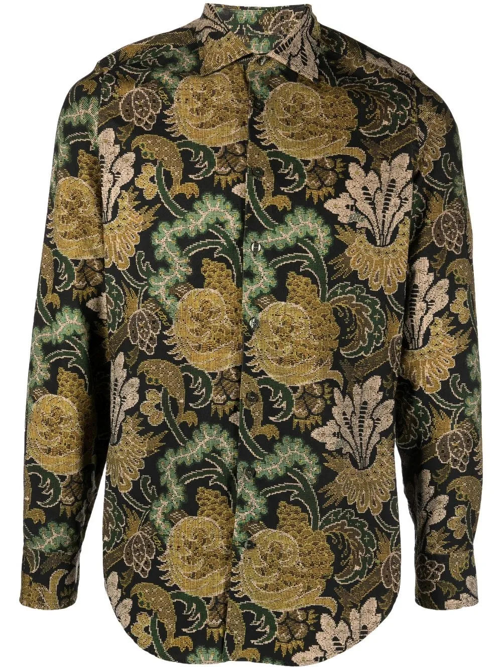 

ETRO camisa con motivo de cachemira en jacquard - Negro