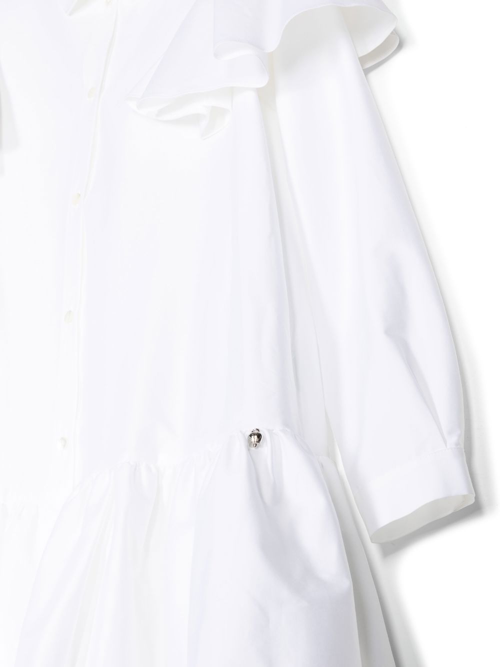 Shop Simonetta Frill-trim Smock Dress In White