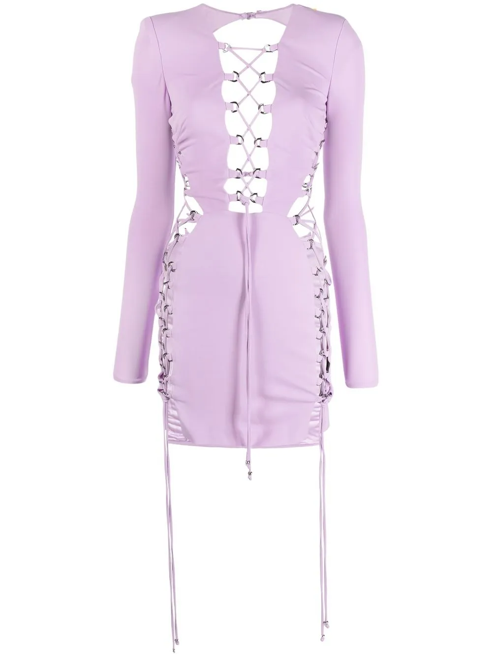 

Dundas lace-up mini dress - Purple