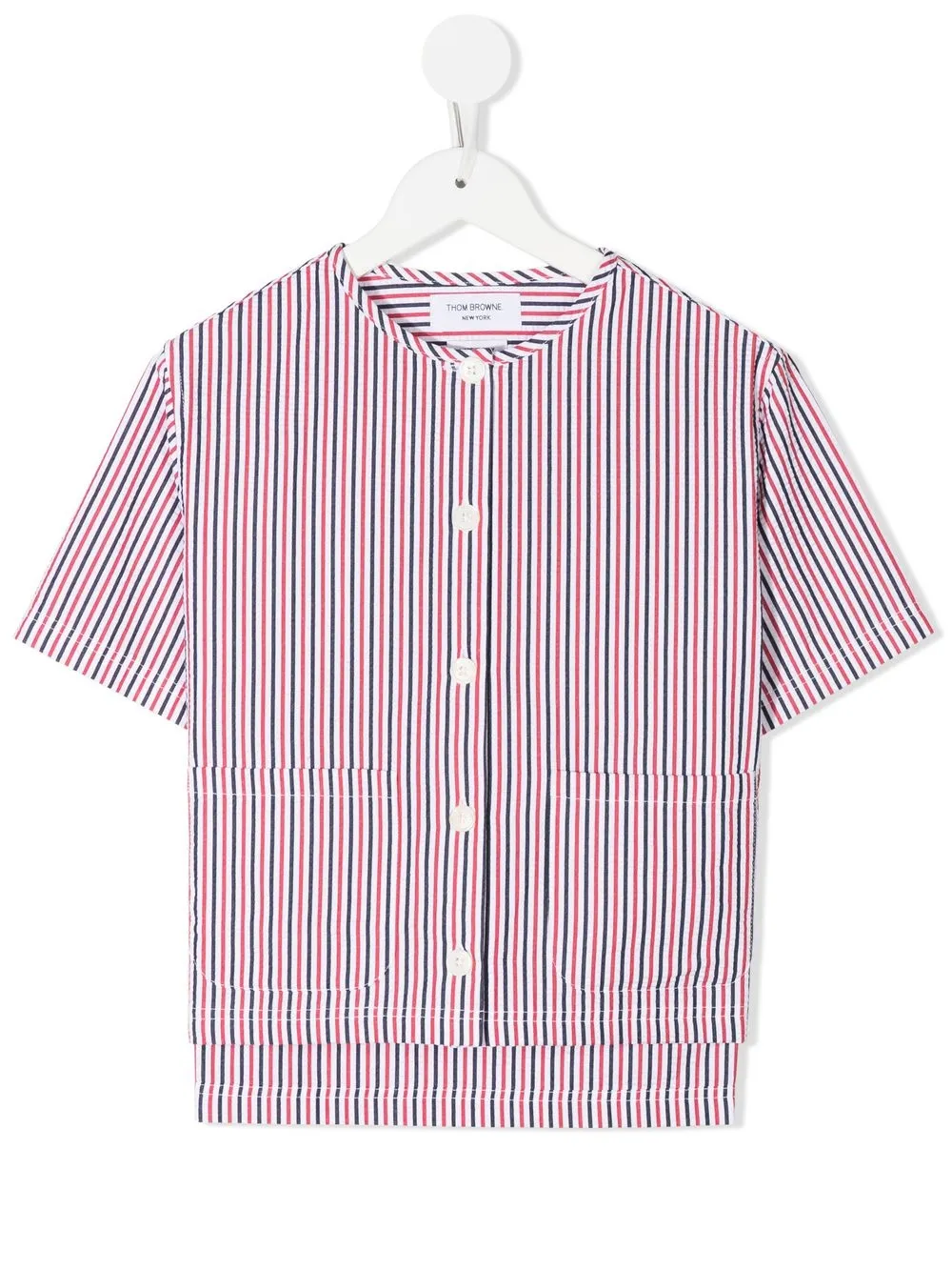 

Thom Browne Kids camisa manga corta con rayas estampadas - Multicolor