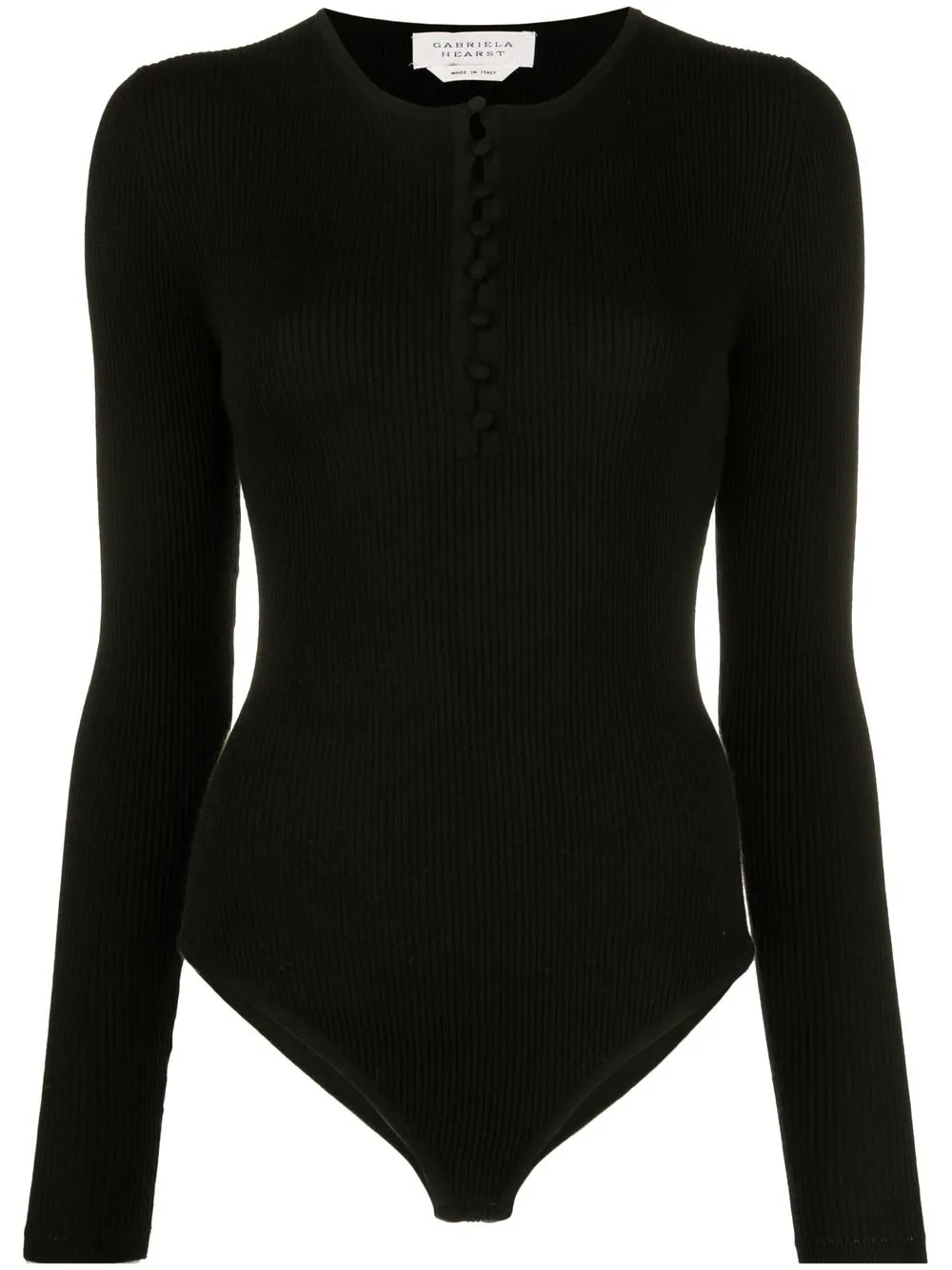 

Gabriela Hearst body de canalé con botones - Negro