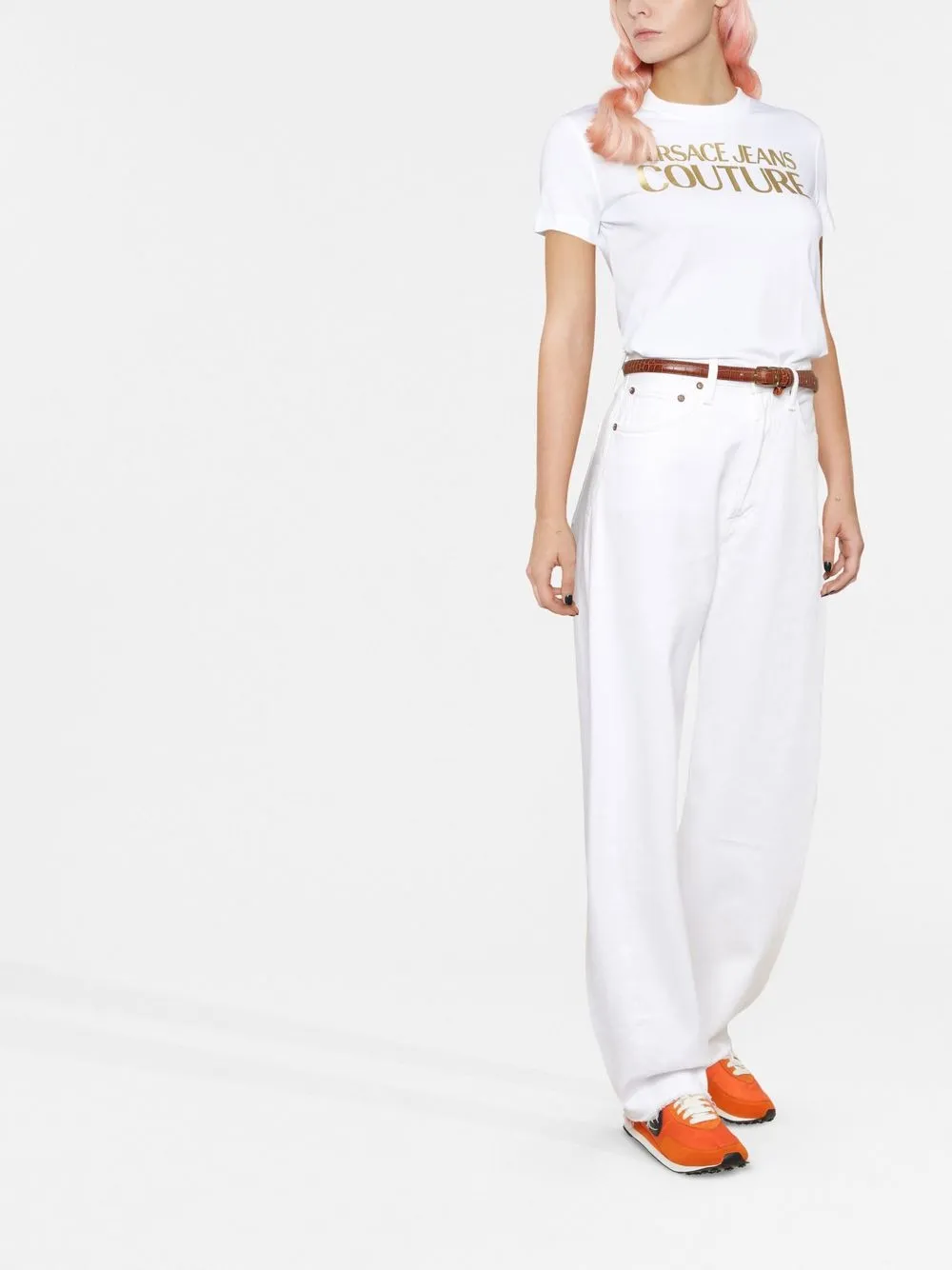 Versace Jeans Couture T-shirt met logoprint - Wit