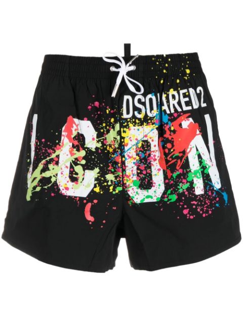 Dsquared2 shorts de playa con logo estampado