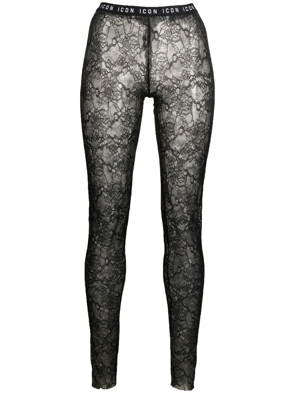 

Dsquared2 lace logo-waistband leggings - Black