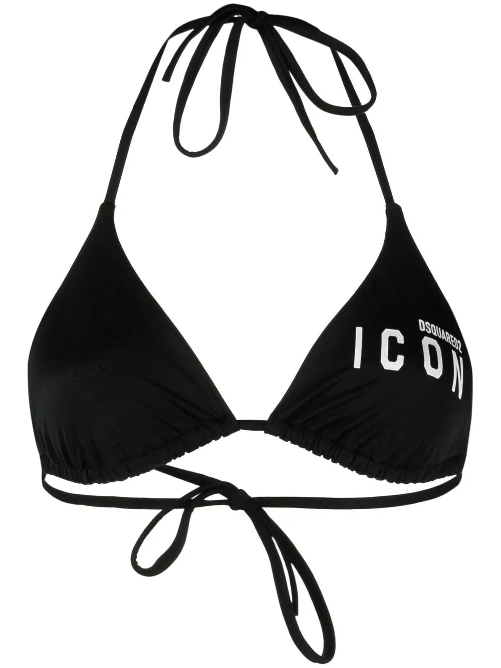 

Dsquared2 bikini con cuello halter y logo estampado - Negro