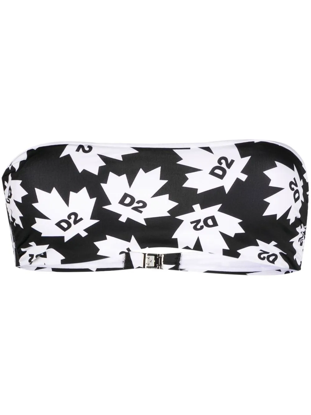 

Dsquared2 top de bikini tipo bandeau con logo estampado - Negro