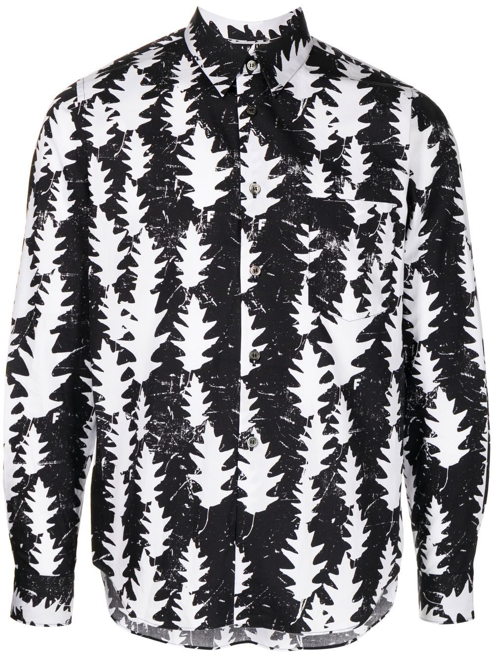 BLACK COMME DES GARÇONS GRAPHIC-PRINT LONG-SLEEVES SHIRT