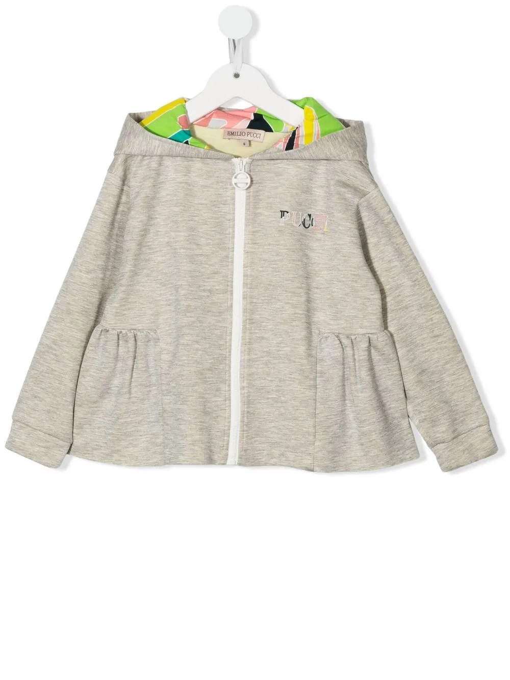 

PUCCI Junior hoodie con logo bordado - Neutro