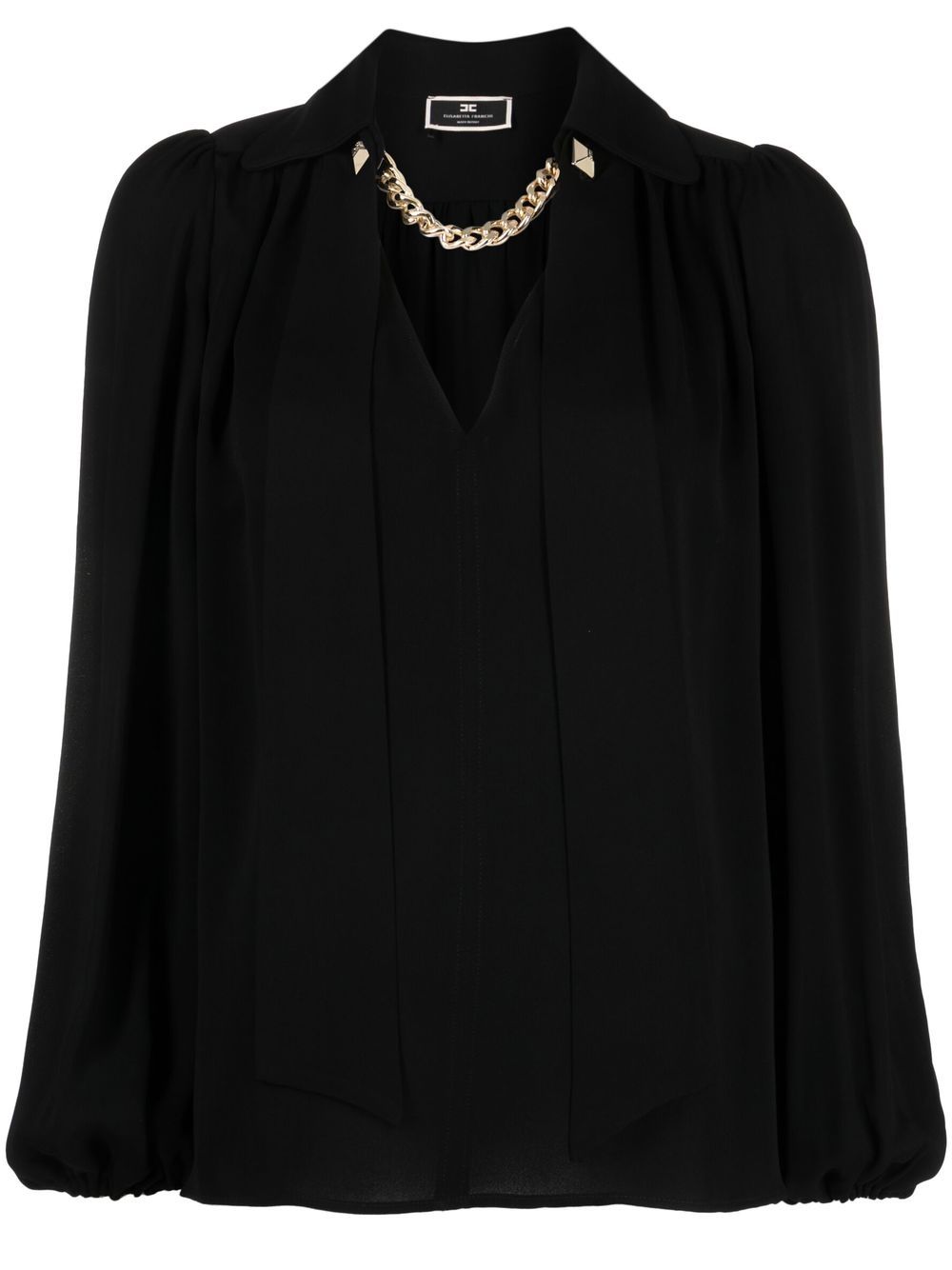 

Elisabetta Franchi blusa con detalle de cadena en el cuello - Negro