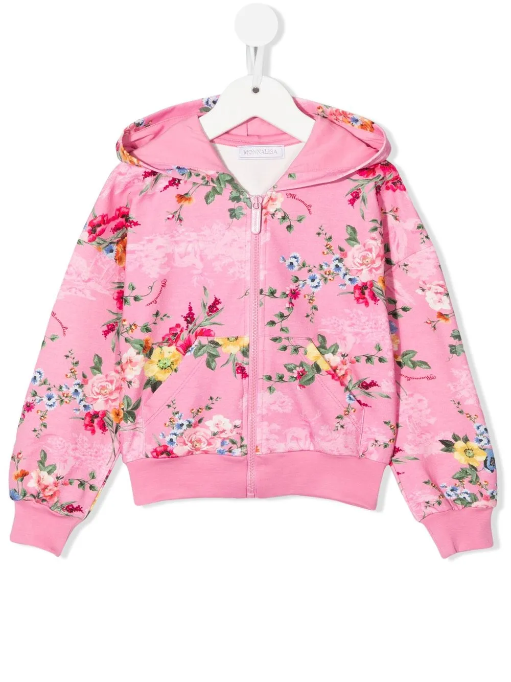 

Monnalisa hoodie con estampado floral - Rosado