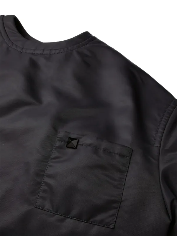 VALENTINO スタッドディテールロングスリーブフーディ Valentino Garavani スタッズディテール ナイロンTシャツ