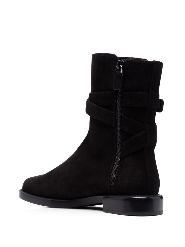 stuart weitzman britain buckle suede ankle boots