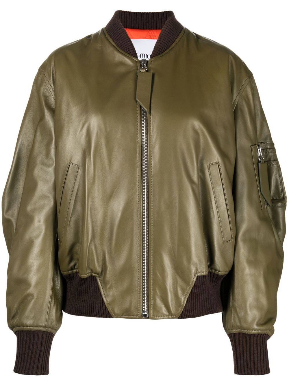 Metallic Leather Bomber Jacket in Metallic - The Attico