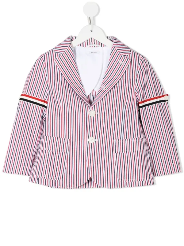Thom Browne Kids ストライプ シングルジャケット | マルチ