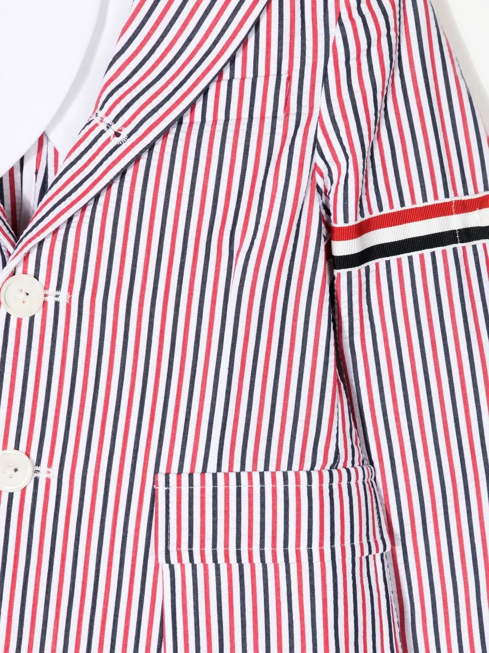  Thom Browne Kids Striped Single-breasted Blazer - Multicolour 