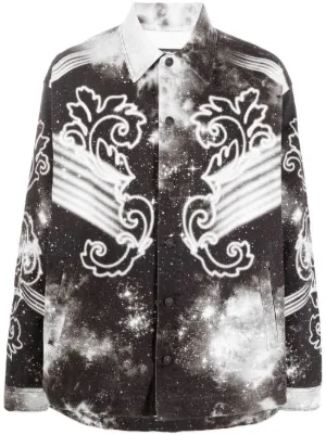 AMIRI Twisted Palms Tapestry Overshirt | Black | FARFETCH