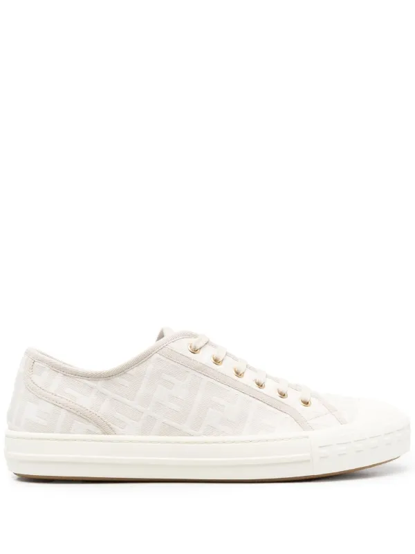 FENDI logo print Sneakers Neutrals FARFETCH IE