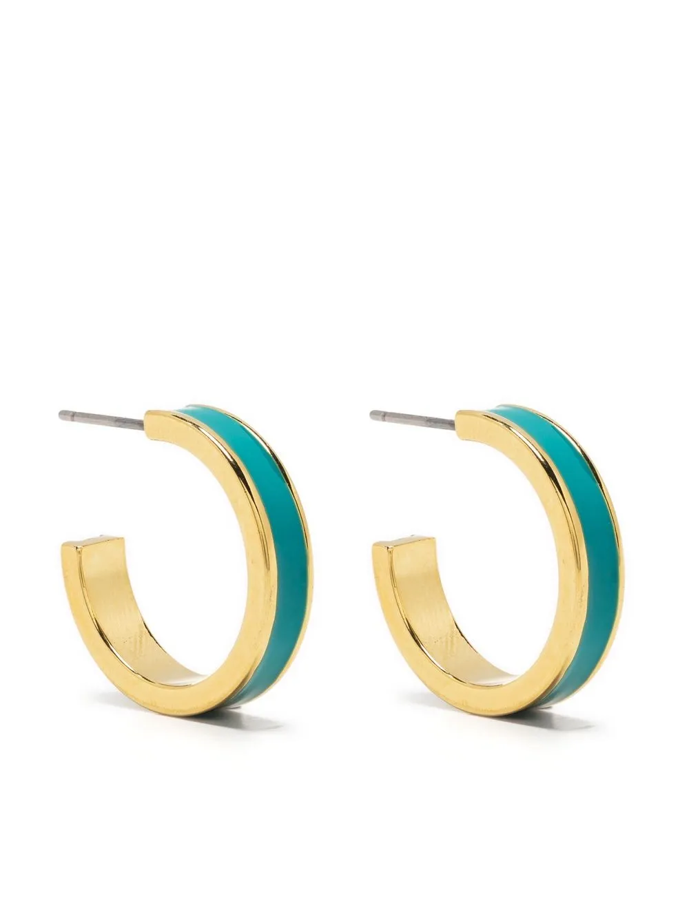 

Isabel Marant enamel-stripe hoop earrings - Gold