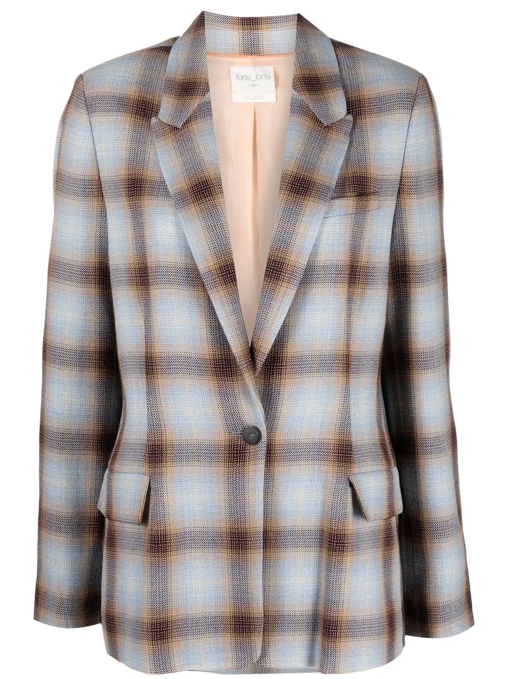 

Forte Forte checked single-breasted blazer - Blue