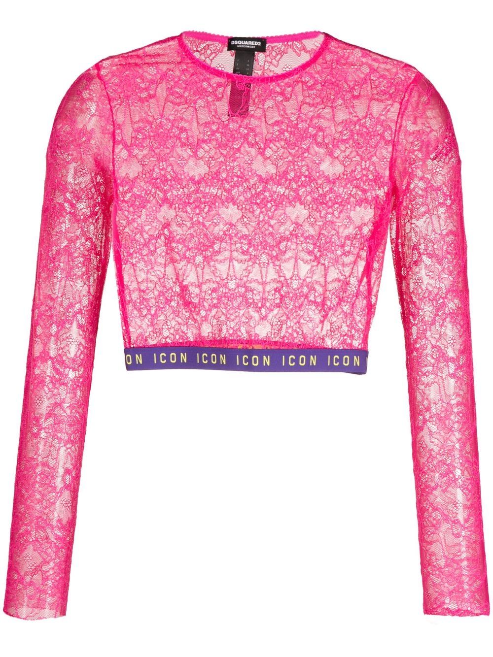 

Dsquared2 top con encaje transparente - Rosado