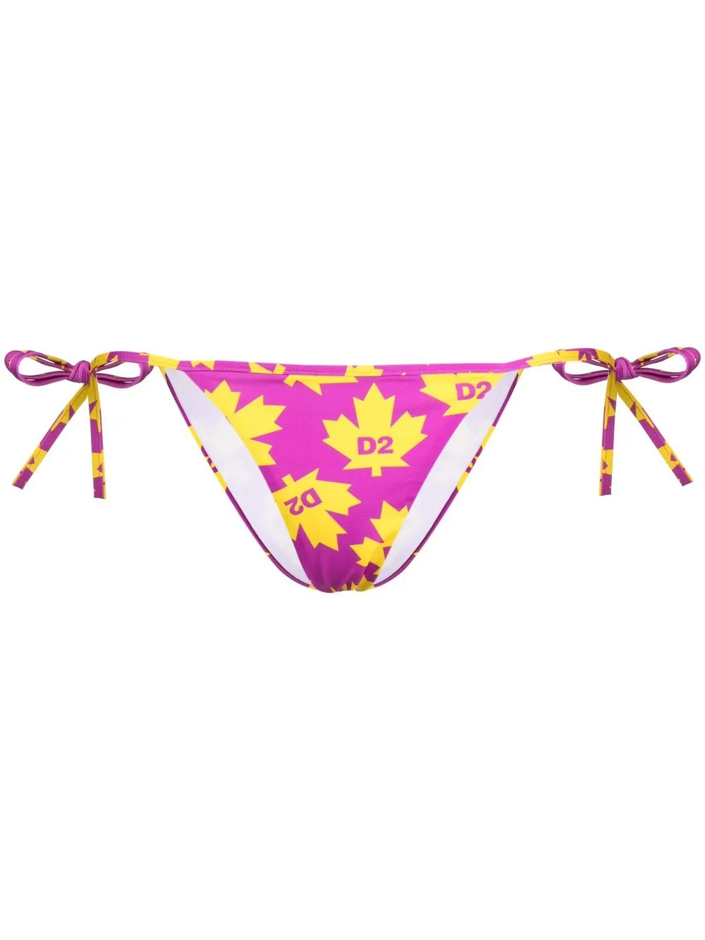 

Dsquared2 bikini bottom con hojas estampadas - Morado