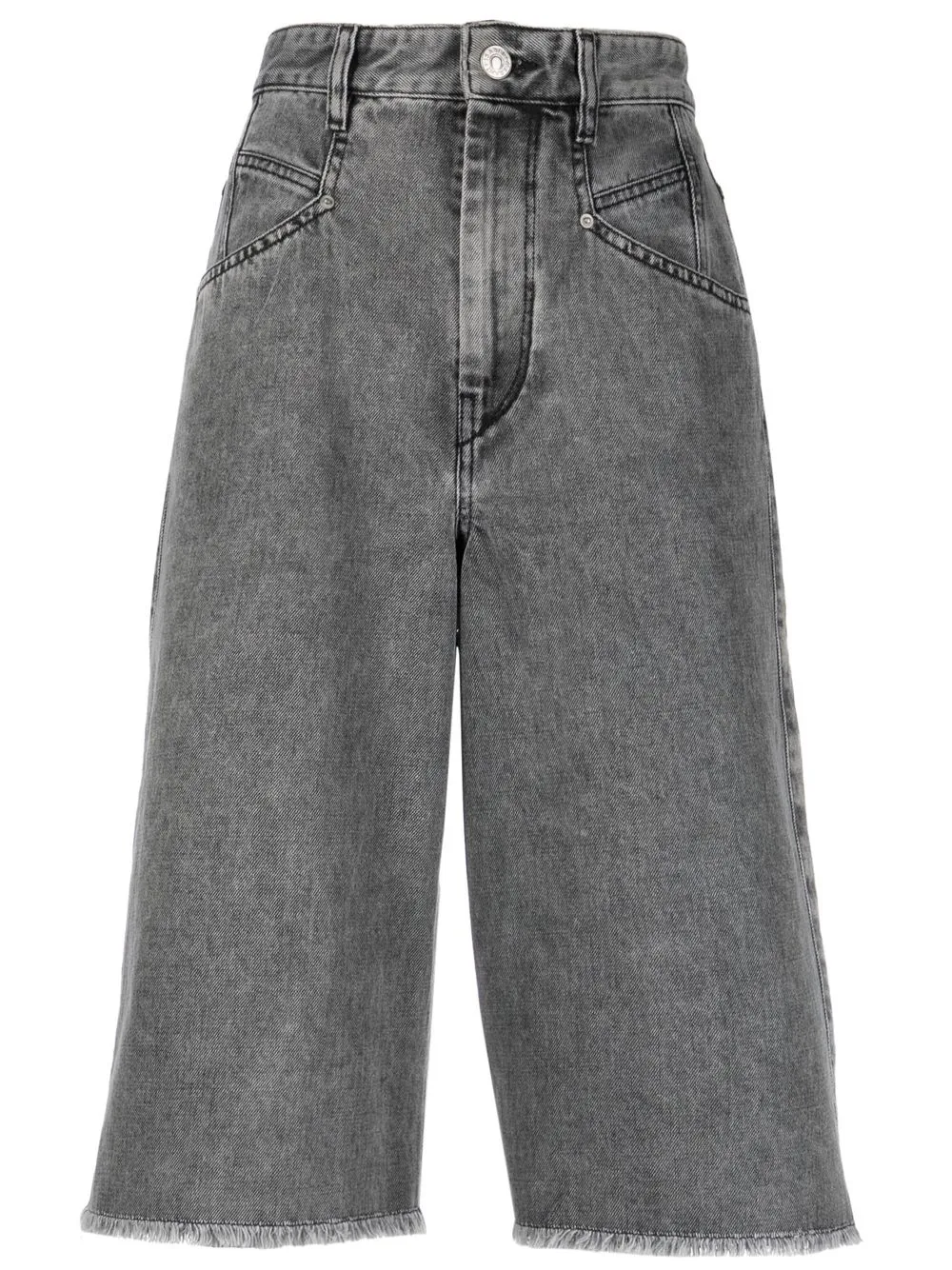 

Isabel Marant bermudas de mezclilla anchas con bolsillos - Gris