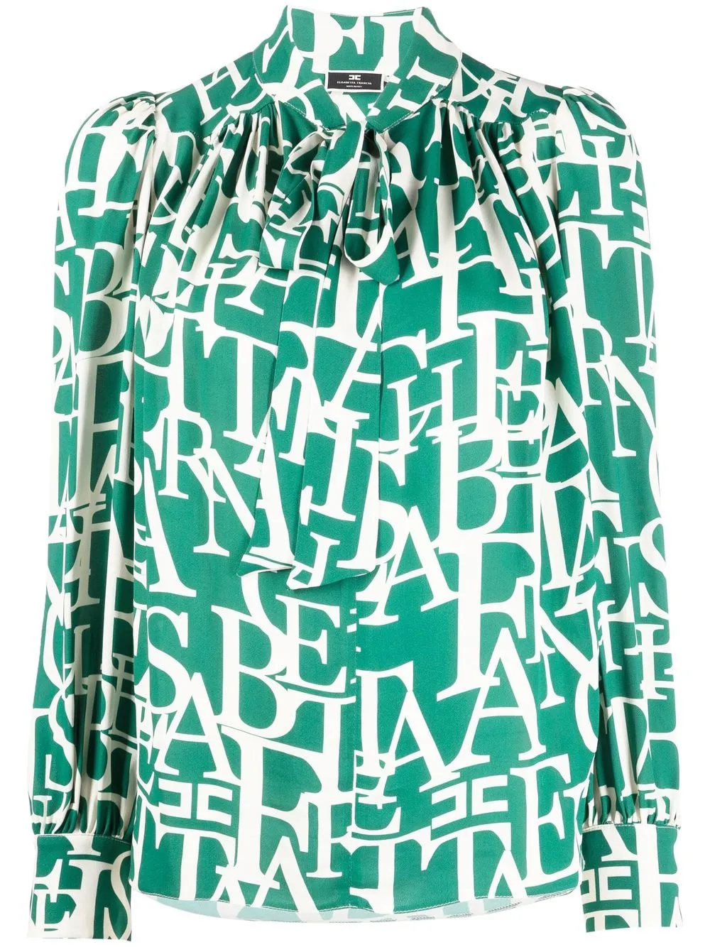 

Elisabetta Franchi logo lettering bow-detail blouse - Neutrals