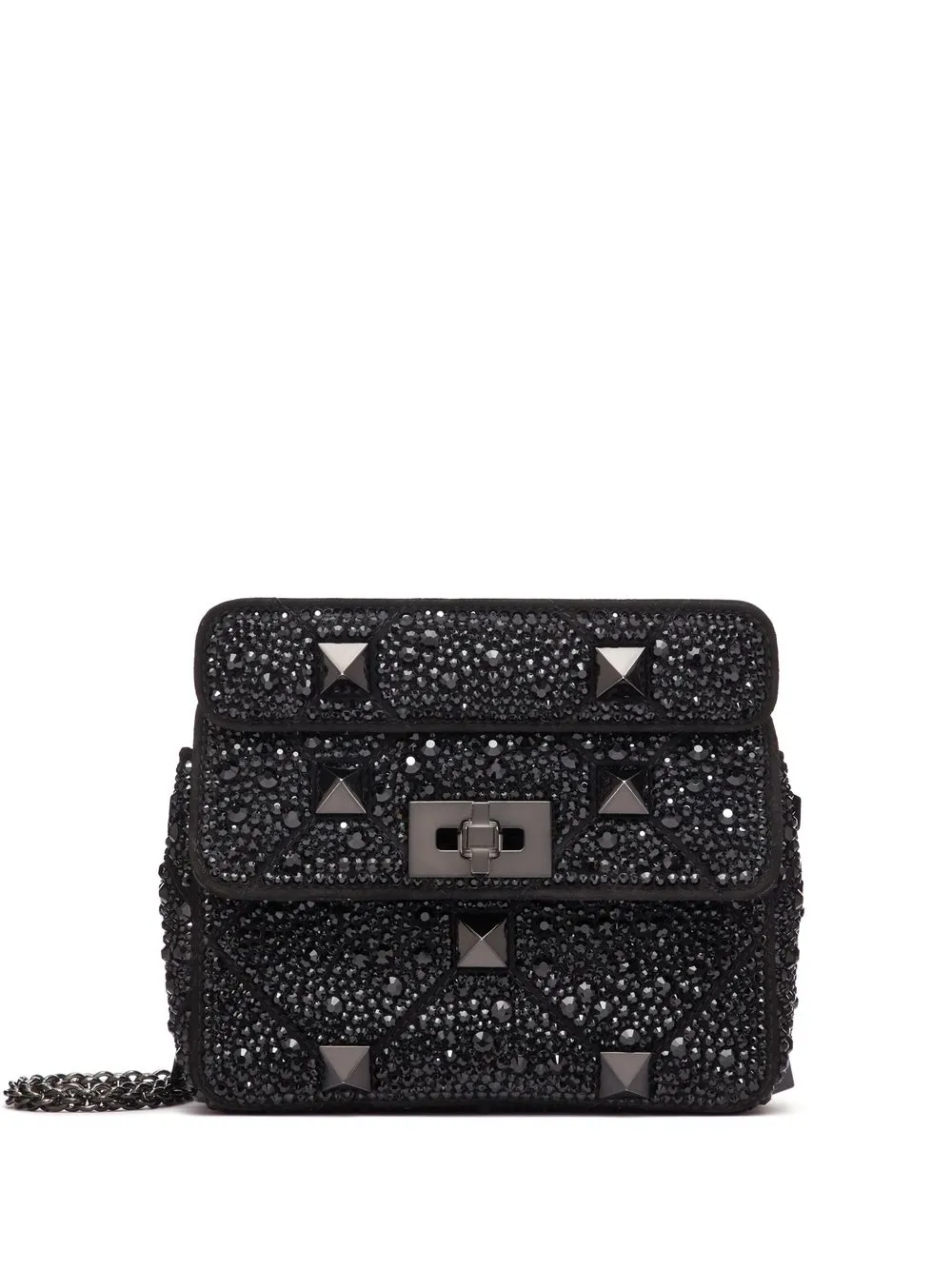 

Valentino Garavani small Roman Stud crystal-embellished shoulder bag - Black