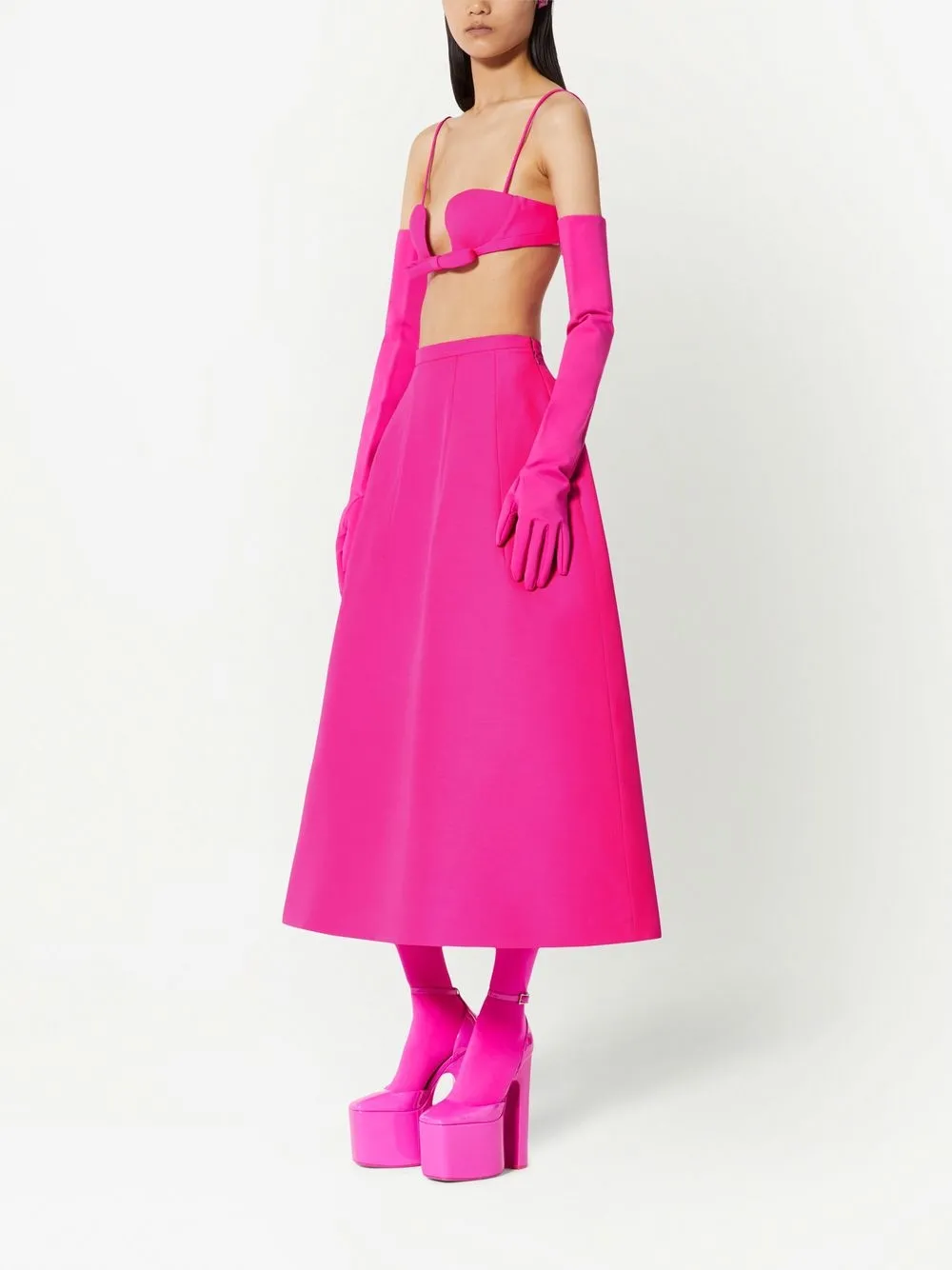 VALENTINO CREPE COUTURE MIDI SKIRT