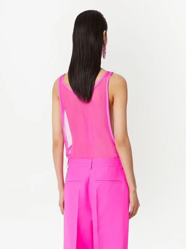 Valentino Garavani semi-sheer Silk Chiffon Tank Top | Pink