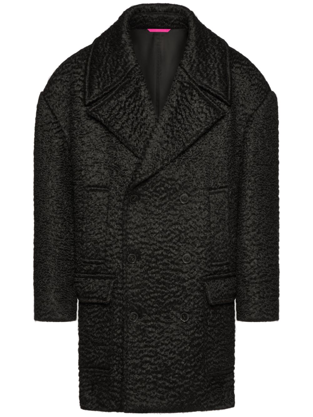 Valentino Garavani double-breasted bouclé wool coat – Black