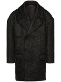 Valentino Garavani double-breasted bouclé wool coat - Black