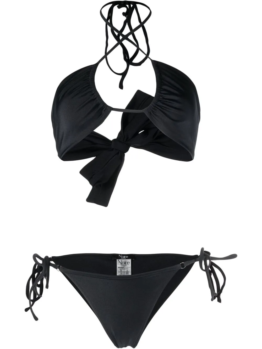 

Noire Swimwear bikini con cuello halter - Negro