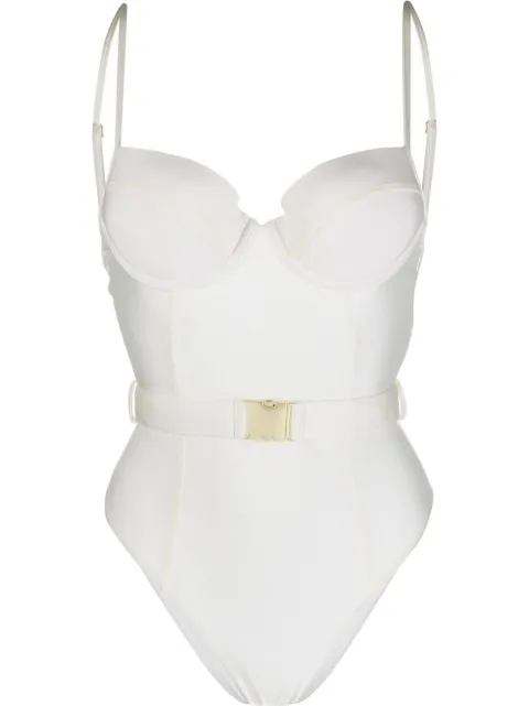 Noire Swimwear belted sweetheart swimsuit