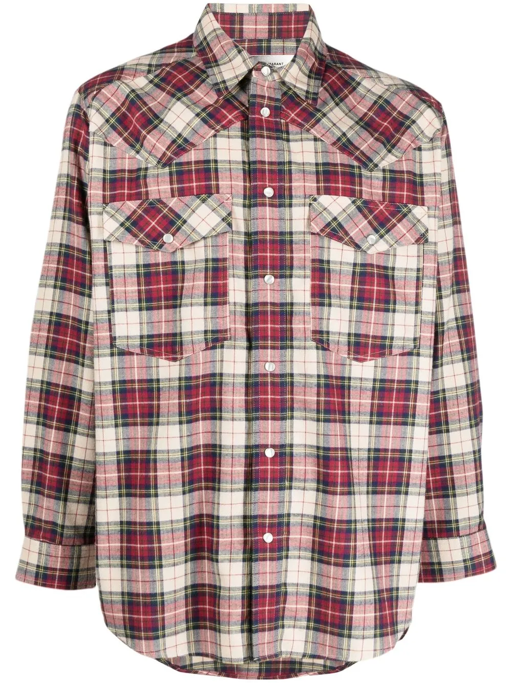 

Isabel Marant camisa con botones y cuadros estampados - Rojo