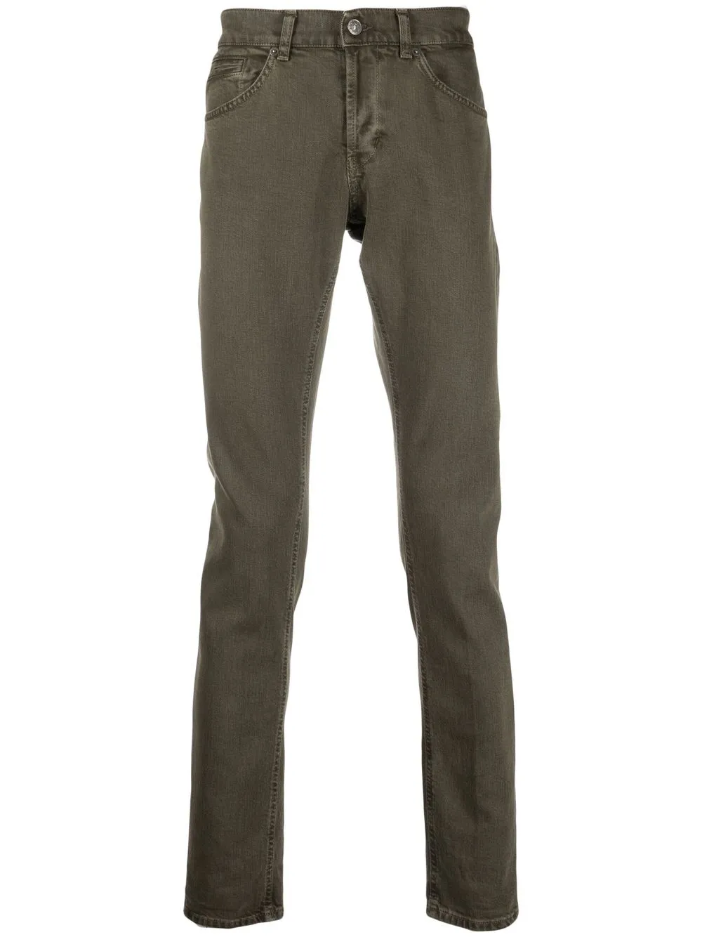 

DONDUP five-pocket cotton straight-leg trousers - Green