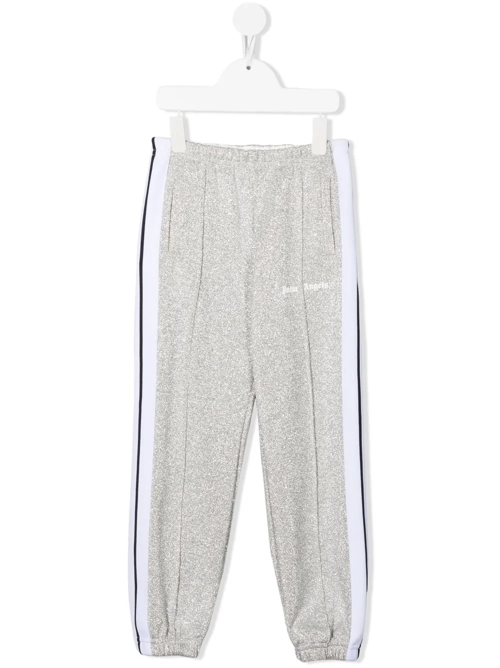 

Palm Angels Kids glitter logo-print track pants - Grey