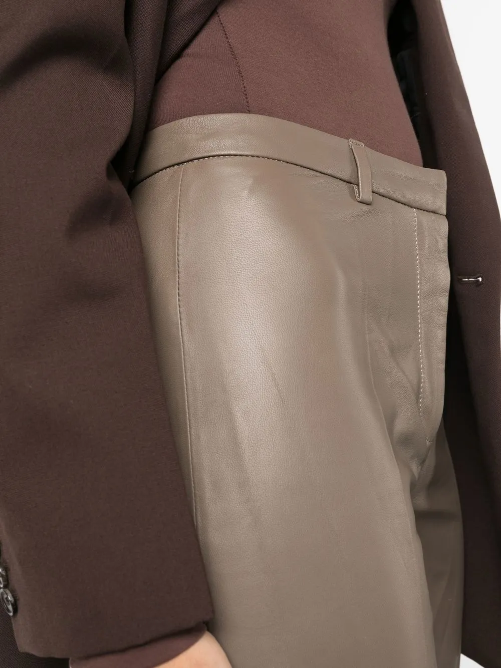 FEDERICA TOSI FLARED LEATHER TROUSERS