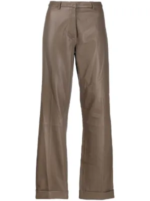 パンツ FEDERICA TOSI FAUX LEATHER BAGGY TROUSERS Levi's Women's Faux Leather Baggy Dad Pants, Slippery Slope