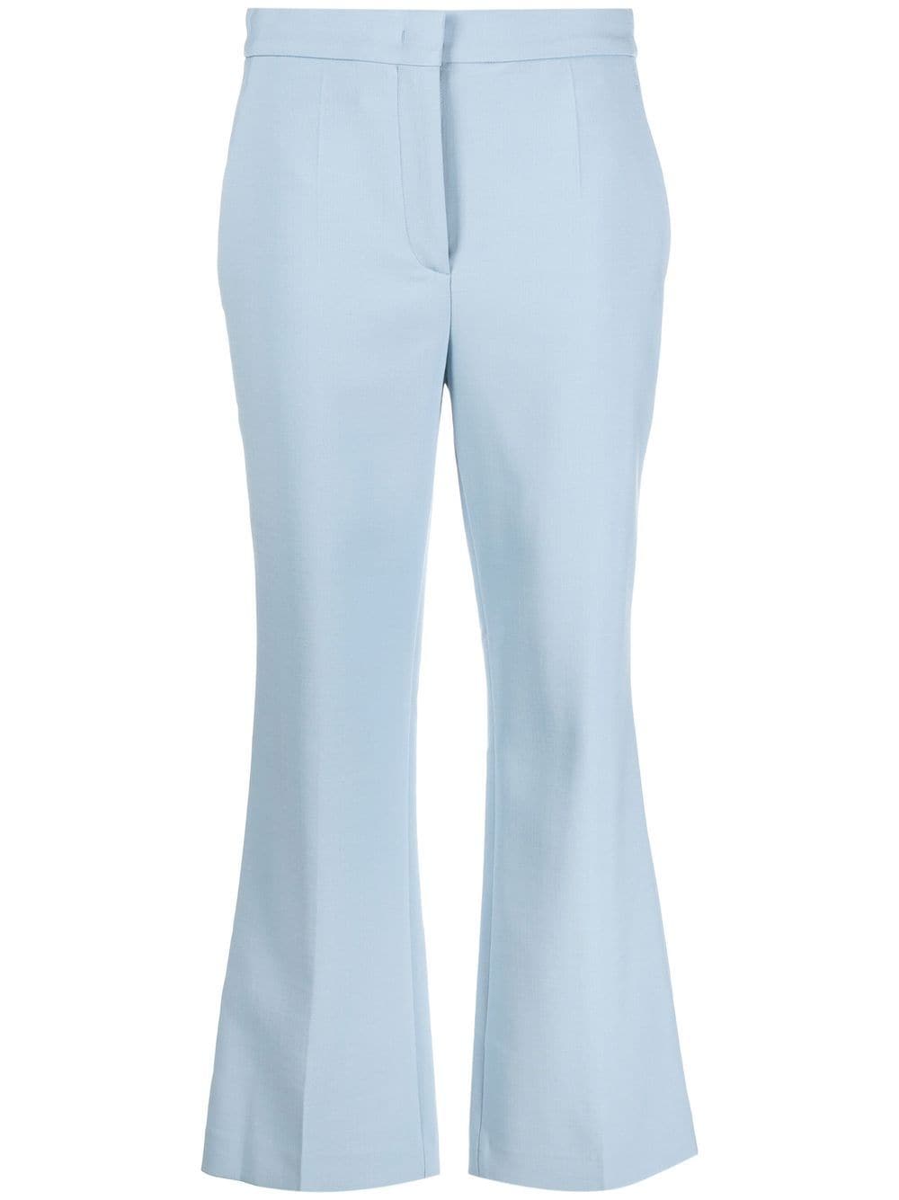 Rochas Cropped Flared Trousers In Blau