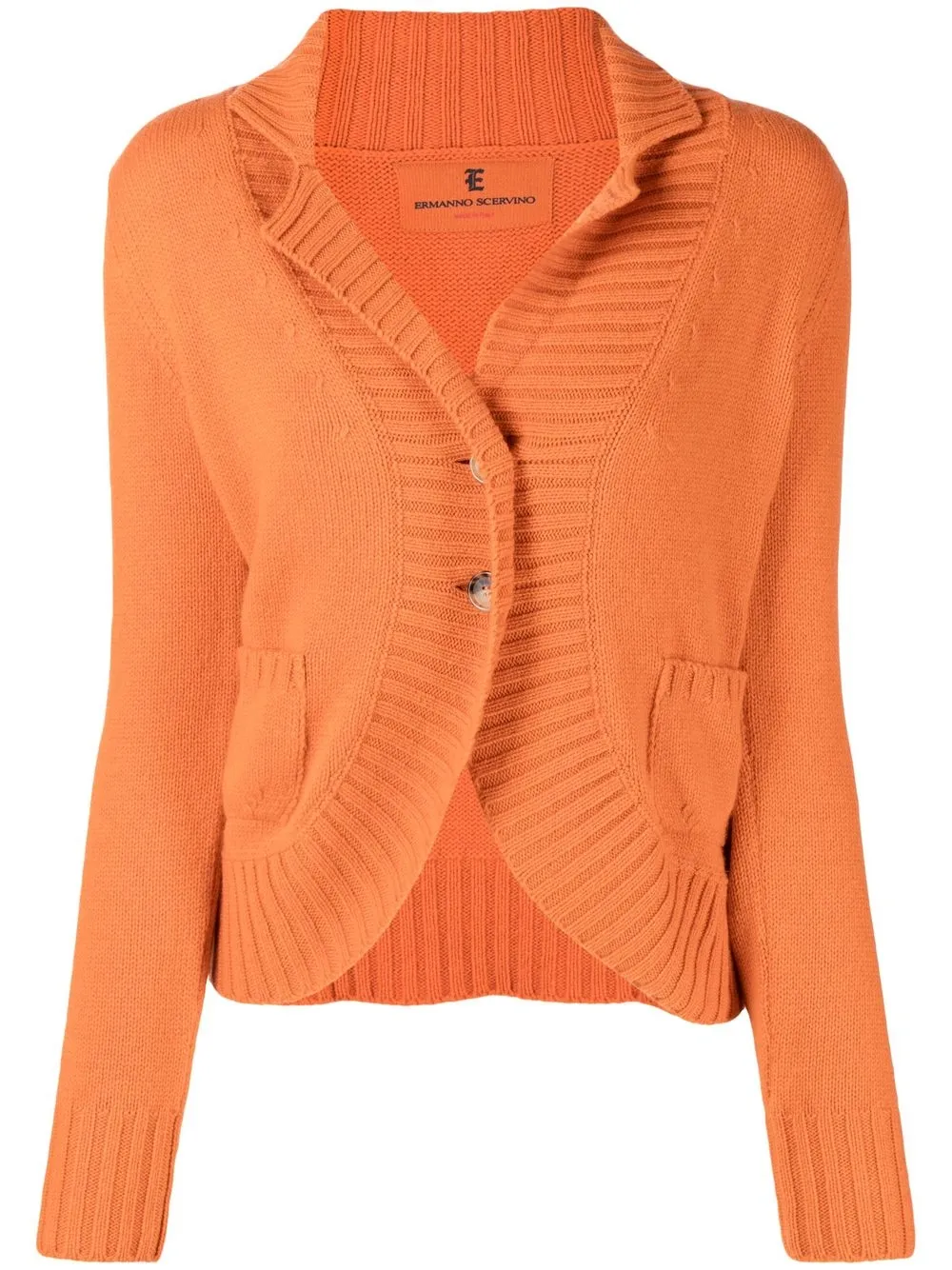 

Ermanno Scervino cárdigan tejido con ribete de canalé - Naranja