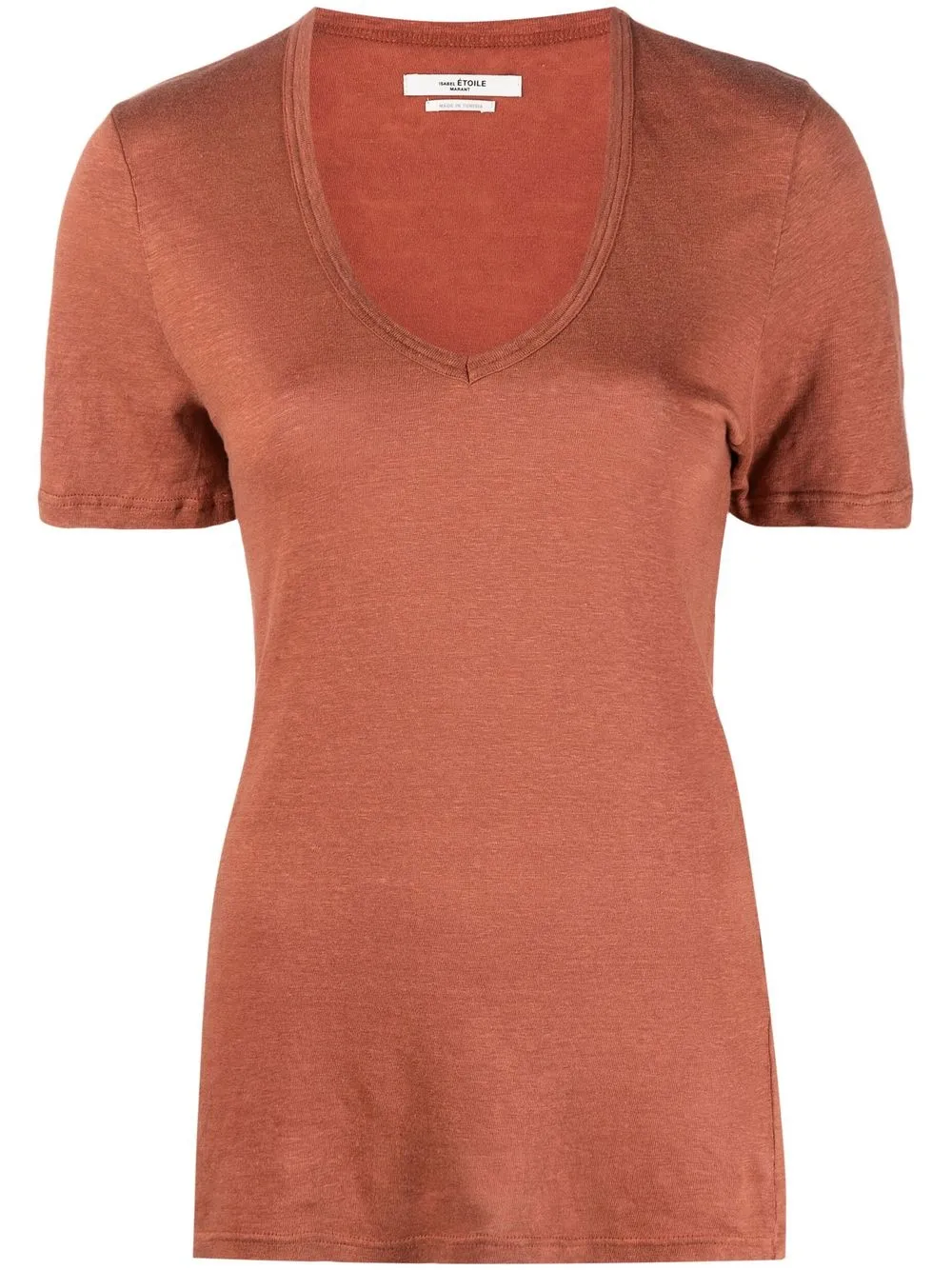 

Isabel Marant Étoile Kranger V-neck linen T-shirt - Orange