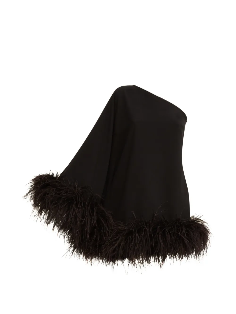Taller Marmo Piccolo Ubud feather-trim one-shoulder mini dress