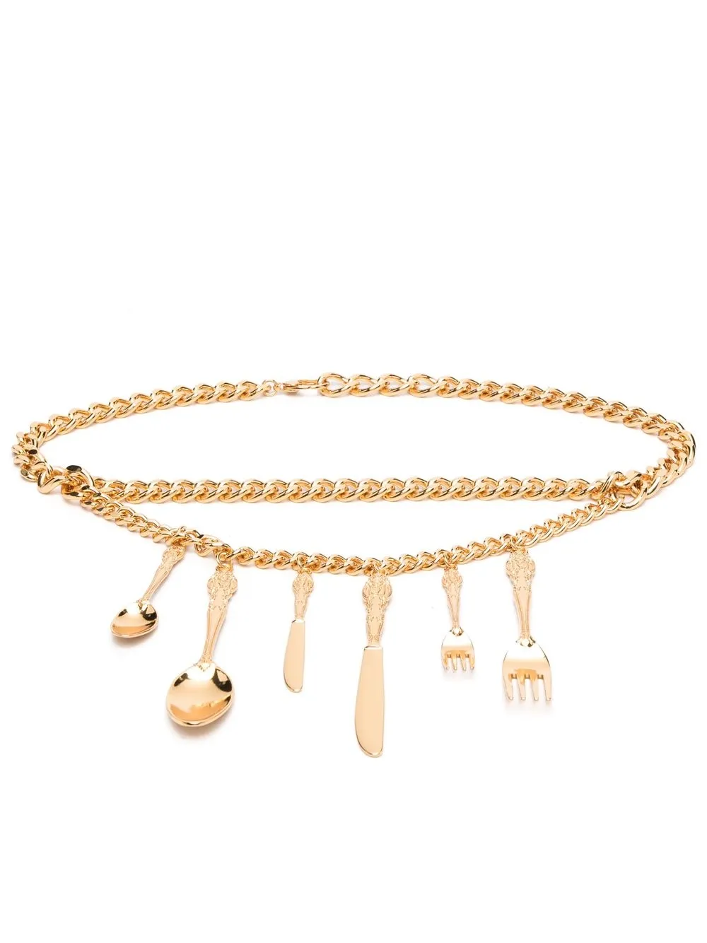 

Moschino cutlery-charm chain belt - Gold