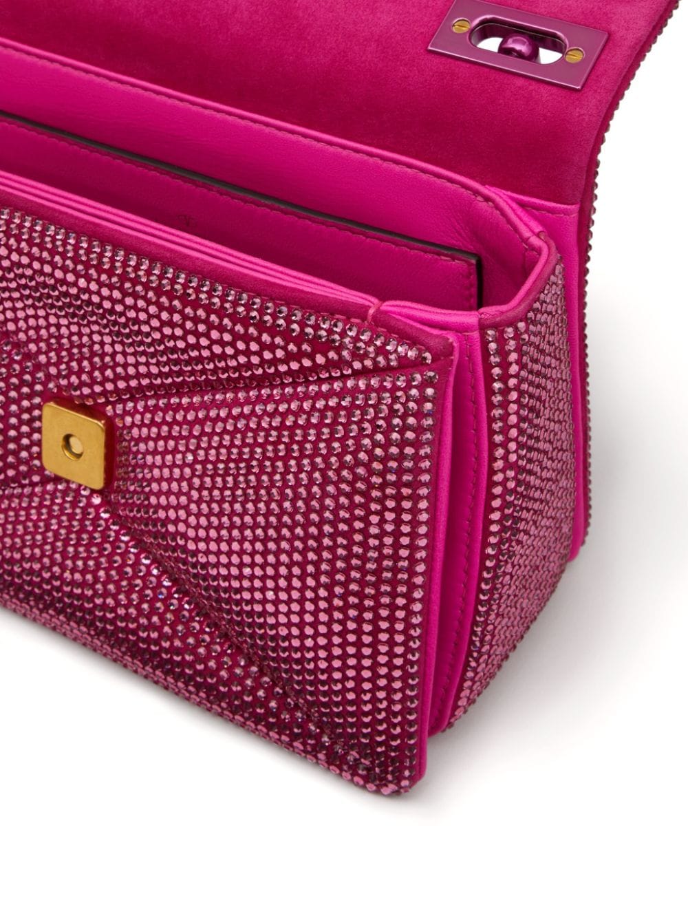 Valentino Garavani Small One Stud Crystal-Embellished Shoulder Bag