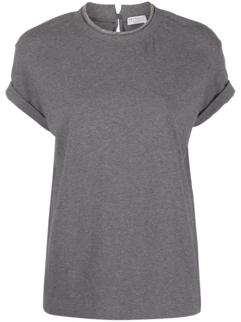 Brunello Cucinelli glitter-trim short-sleeve T-shirt