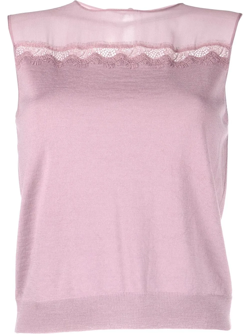 

Alberta Ferretti blusa sin mangas con detalle de encaje - Morado