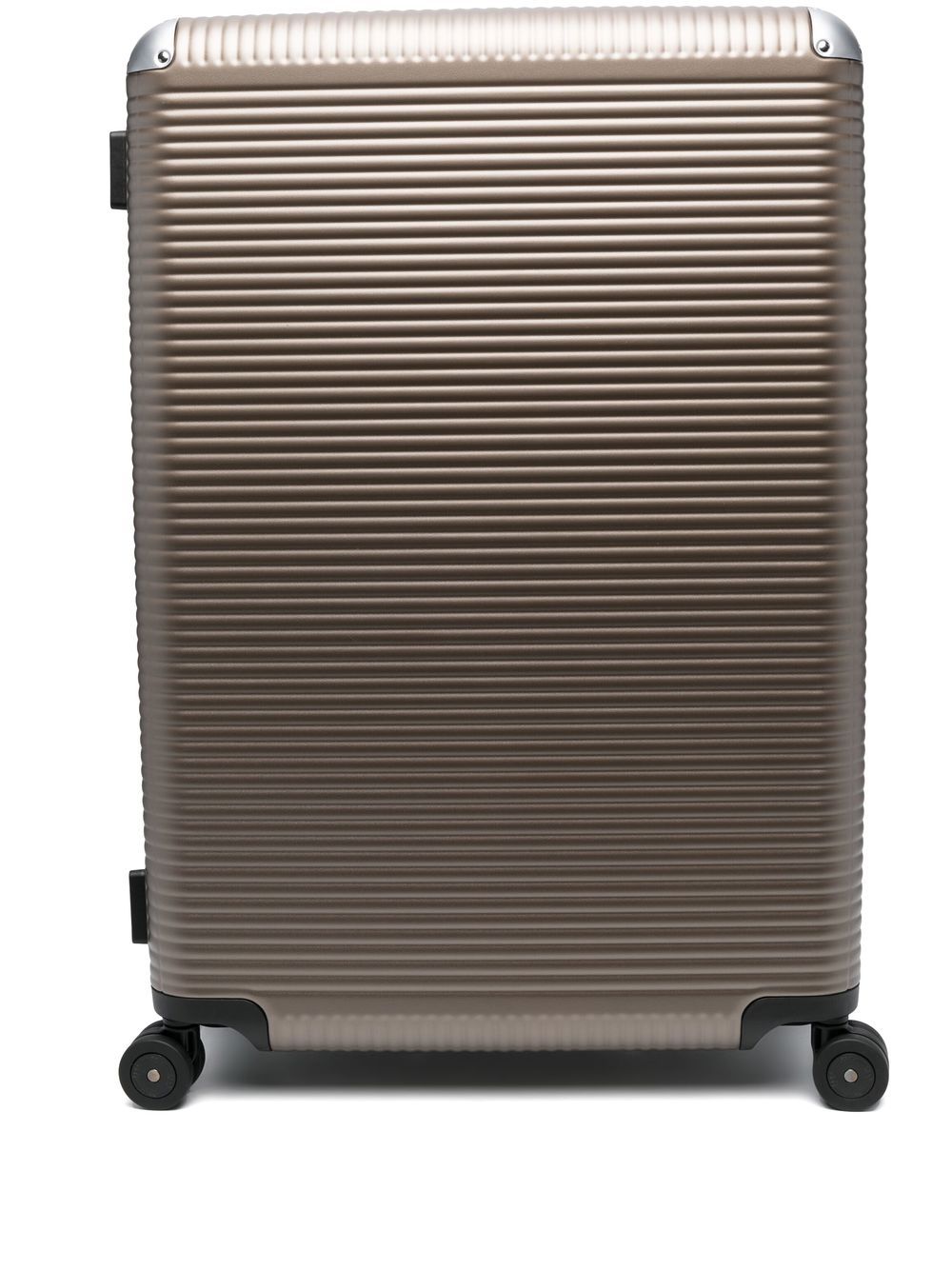 panelled aluminium suitcase